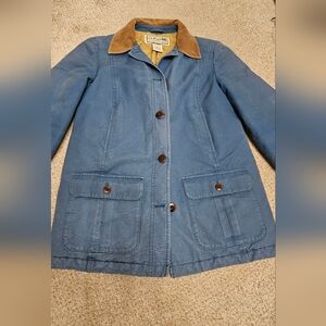 Vintage Blue LL Bean Barn Chore Coat Jacket, Size Small EUC